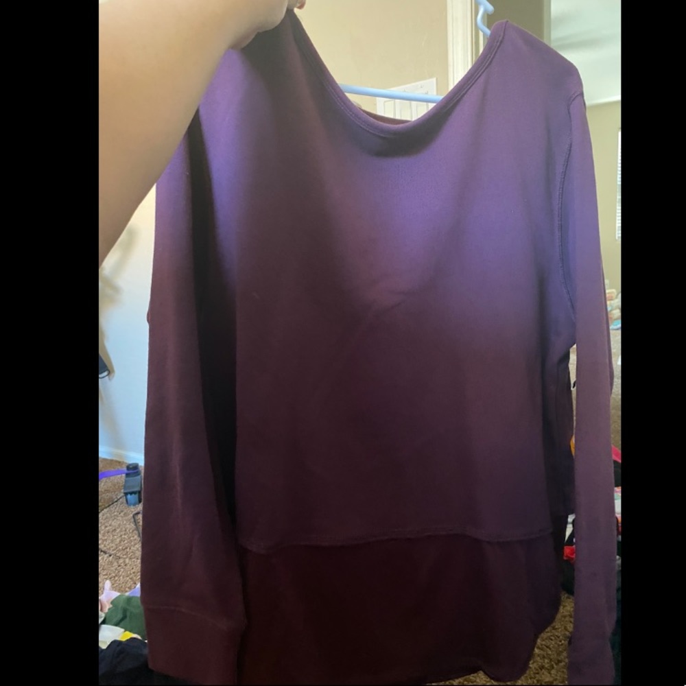 Avia Eggplant & hunter green workout sweater